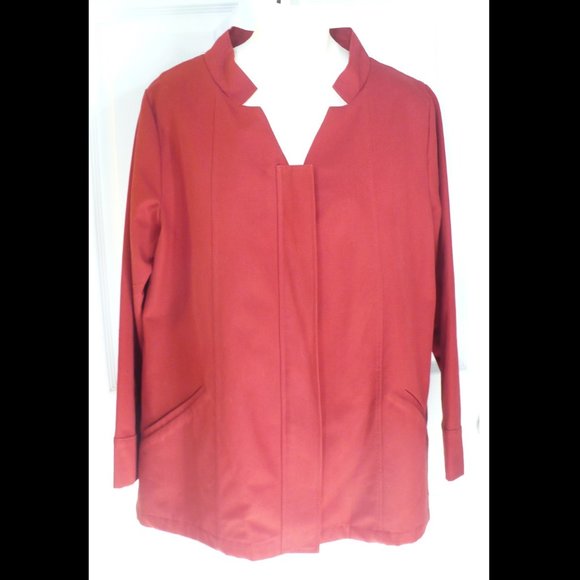 Amelline Red Jacket/Coat Size Medium, Heavyweight Cotton Mid Length - Picture 1 of 8
